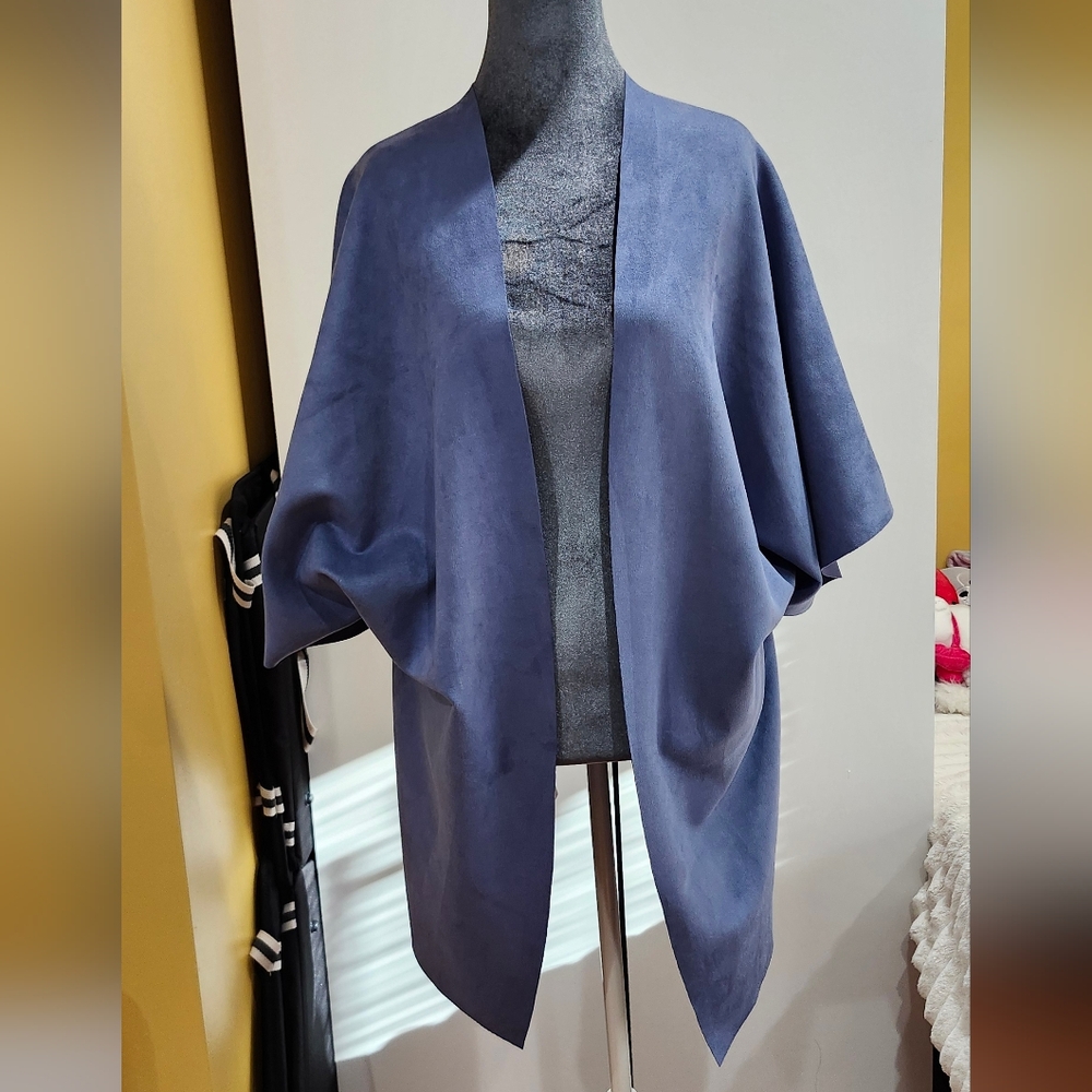 Pur Soft Cozy Blue Women's Poncho